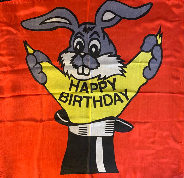 Happy Birthday Silk 36" - Bunny in Top Hat