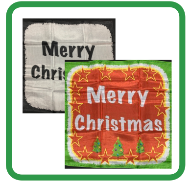 Merry Christmas Silk Set:  18" B/W and 18" Color